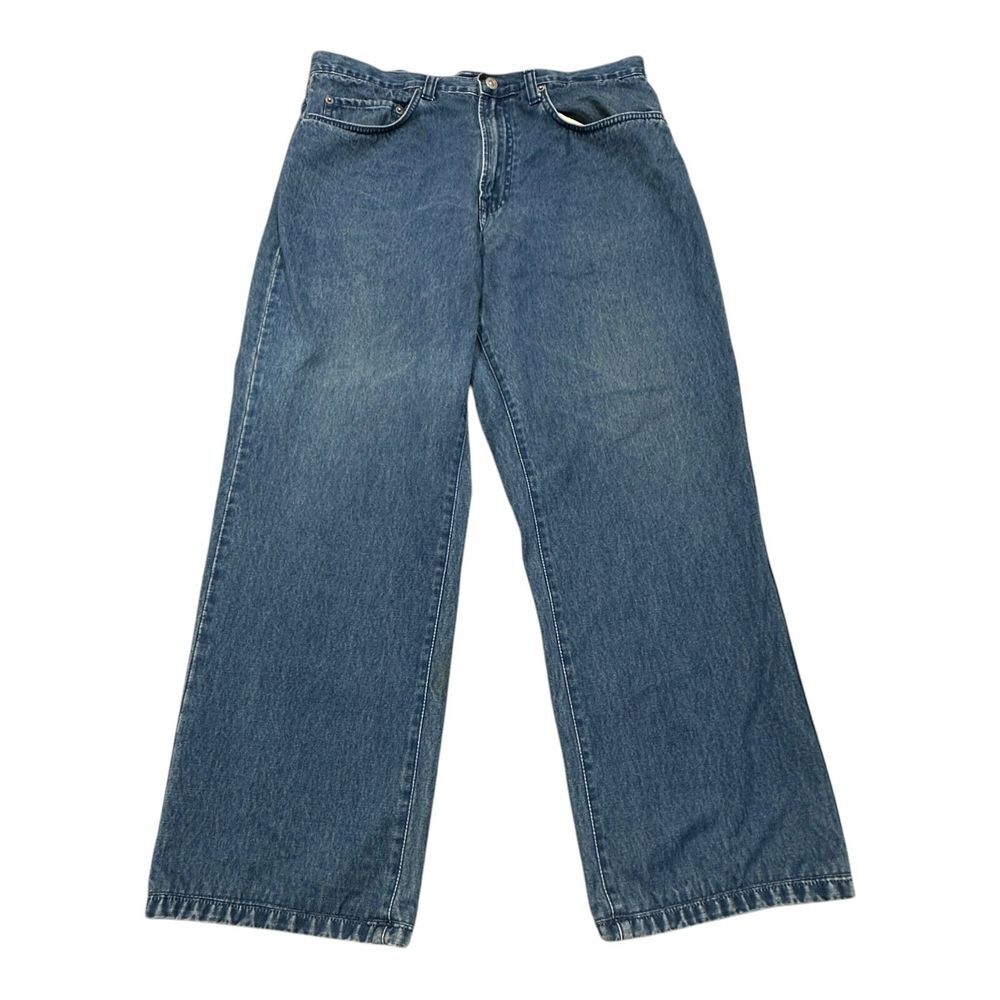 Pepe Jeans Men's 32 Baggy Grunge Jeans Dark Wash 1990's Y2K Thrashed Black Denim